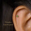 Tiny Square Emerald Stone Threadless Flat Back Earring, 20,18,16ga, 5-10mm, Unisex, Surgical Steel, SHEMISLI SS557