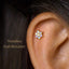 Tiny 6 Petal Opal Stone Threadless Flat Back Earring, 20,18,16ga, 5-10mm, Unisex, Surgical Steel, SHEMISLI SS559