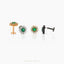 Tiny Emerald Flower Threadless Flat Back Earring, 20,18,16ga, 5-10mm Unisex, Surgical Steel SHEMISLI SS996