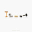 Tiny CZ Bar Threadless Flat Back Earring, 20,18,16ga, 5-10mm Unisex, Surgical Steel SHEMISLI SS590