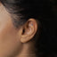 a close up of a person's ear with a nose piercing
