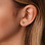 Tiny 5 Petal Flower with White Stones, Threadless Flat Back Earring, 20,18,16ga, 5-10mm Unisex, Surgical Steel SHEMISLI SS571