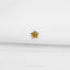 a gold star pin on a white shirt