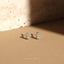 CZ Tiny Bar Stud Earring, Cuboid Rectangle Shape Studs, Unisex, Gold, Silver SHEMISLI SS012