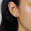 Tiny Baguette Stud Earring, White Emerald Turquoise Sapphire Black Opal, Unisex, Gold, Silver SS143, SS023, SS107, SS339, SS340, SS008
