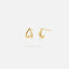 Upside Down Heart Stud, Split Lobe cuff Earring, Unisex, Gold, Silver SHEMISLI - SS213