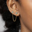 Clover Studs for Two Piercings, White, Emerald, Turquoise, Sapphire, Black, Unisex, Gold, Silver SHEMISLI SS147, SS317, SS318, SS319, SS320