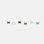Tiny Baguette Stud Earring, White Emerald Turquoise Sapphire Black Opal, Unisex, Gold, Silver SS143, SS023, SS107, SS339, SS340, SS008
