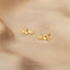 Three Stars CZ Stud Earring, Unisex, Gold, Silver - SS070 LR