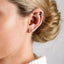 L Shape Small CZ Bar Stud, Hook Hoop Earring, Unisex, Gold, Silver SHEMISLI SS076