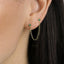 Emerald Studs for Double Piercing, Two Piercings Jewelry, Unisex, Gold, Silver SHEMISLI SS200