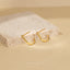 L Shape Small Bar Stud, Hook Hoop Earring, Unisex, Gold, Silver - SS052