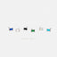 Tiny Baguette Stud Earring, White Emerald Turquoise Sapphire Black Opal, Unisex, Gold, Silver SS143, SS023, SS107, SS339, SS340, SS008