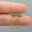 Emerald Flower CZ Dangle Stud, Flower Earring, Unisex, Gold, Silver SHEMISLI SS229