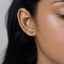 Tiny Emerald CZ Flower Stud Earring, Unisex, Gold, Silver SHEMISLI SS137 Butterfly End, SS867 Screw Ball End (Type A)