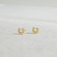 Tiny CZ Horseshoe Stud Earring, Unisex, Gold, Silver SHEMISLI SS825 Butterfly End, SS826 Screw Ball End (Type A)