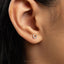 Tiny CZ Horseshoe Stud Earring, Unisex, Gold, Silver SHEMISLI SS825 Butterfly End, SS826 Screw Ball End (Type A)