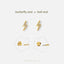 Small Lightning CZ Stud Earring, Unisex, Gold, Silver SHEMISLI - SS115 Butterfly End, SS828 Screw Ball End (Type A)