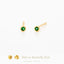 Super Tiny Emerald CZ Stone Stud, Unisex, Gold, Silver SHEMISLI - SS232 Butterfly End, SS965 Screw Ball End (Type A)