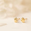 Tiny High Five Hand Sign Gesture Stud, Palm Earring, Unisex, Gold, Silver SHEMISLI SS671 Butterfly End, SS672 Screw Ball End (Type A) LR