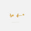 Tiny Leaf CZ Earring, Unisex, Gold, Silver SHEMISLI - SS142, SS667 Butterfly End, SS668 Screw Ball End (Type A) LR