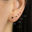 Black CZ Stone Stud, Unisex, Gold, Silver SS224, SS225, SS226, SS227 Butterfly End, SS742, SS743, SS744, SS745 Screw Ball End (Type A)