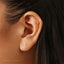Tiny 4 Pointed Star With White Gem Stud Earring With Screw Ball End, Unisex, Gold, Silver SHEMISLI SS955