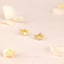 Tiny Angel Wing Halo With AB Stone Stud Earring, Unisex, Gold, Silver SS841 Butterfly End, SS842 Screw Ball End (Type A)