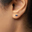 Tiny Sapphire Baguette Stud Earring, Unisex, Gold, Silver SHEMISLI SS339 Butterfly End, SS457 Screw Ball End (Type A)