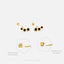 Tiny Triple Black Stones Climber Stud Earring, Unisex, Gold, Silver SHEMISLI SS250 Butterfly End, SS492 Screw Ball End (Type A) LR
