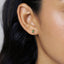 Tiny Emerald Baguette Stud Earring, Unisex, Gold, Silver SHEMISLI SS023 Butterfly End, SS455 Screw Ball End (Type A)