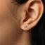 Tiny Double Star Stud Earring, Unisex, Gold, Silver SHEMISLI SS665 Butterfly End, SS666 Screw Ball End (Type A)