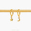 Tiny Star and Moon Hoop Earring, Celestial Drop Huggies, Unisex, Gold, Silver SHEMISLI SH199, SH642, SH643