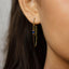 Dangle Chain Baguette CZ Hoop Earring, White, Emerald, Turquoise, Sapphire, Black, Unisex, Gold, Silver SH119, SH359, SH360, SH361, SH362