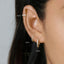 Simple Clear CZ Hoop Earring, White Stone Huggies, Unisex, Gold, Silver SHEMISLI SH040, SH041, SH042, SH043, SH044, SH045