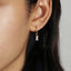 Baguette CZ Drop Hoop Earring, White, Emerald, Turquoise, Sapphire, Black, Huggies, Unisex, Gold, Silver SH071, SH072, SH125, SH313, SH314