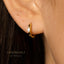 Dainty Marquise CZ Hoop Earring, Huggies, Unisex, Gold, Silver SHEMISLI SH591