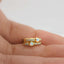Thin Opal Bezel With CZ Hoop Earring, Huggies, Unisex, Gold, Silver SHEMISLI SH267