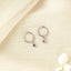 Black Diamond Shape Drop Dangle Hoop Earring, Huggies, Unisex, Gold, Silver SH273