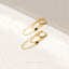 Dangle Chain Baguette Black CZ Hoop Earring, Unisex, Gold, Silver SHEMISLI SH362