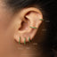 Simple Emerald CZ Hoop Earring, Huggies, 6, 7, 8, 9, 10, 12mm Unisex, Gold, Silver SHEMISLI - SH344, SH345, SH346, SH347, SH348, SH031