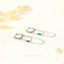 Dangle Chain With Baguette Stone Emerald Hoop Earring, Huggies, Unisex, Gold, Silver SHEMISLI - SH359
