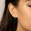 Emerald Teardrop CZ Drop Hoop Earring, Huggies, Unisex, Gold, Silver SHEMISLI SH017