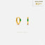 Dainty Emerald Marquise CZ Hoop Earring, Huggies, Unisex, Gold, Silver SHEMISLI SH593