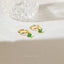 4 leaf Clover Emerald CZ Drop Hoop Earring, Flower Dangle Huggies, Unisex, Gold, Silver SHEMISLI SH541