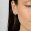 Baguette CZ Hoop Earring, White Stone, Emerald, Turquoise, Sapphire, Black Stone, Unisex, Gold, Silver SH065, SH150, SH333, SH334, SH335