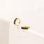 Baguette CZ Hoop Earring, White Stone, Emerald, Turquoise, Sapphire, Black Stone, Unisex, Gold, Silver SH065, SH150, SH333, SH334, SH335