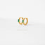 Emerald Baguette Hoop Earring, Huggies, Unisex, Gold, Silver SHEMISLI SH193