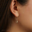 Safety Pin CZ Hoop Earring, Unisex, Gold, Silver SHEMISLI SH019