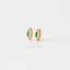 Emerald Baguette Hoop Earring, Huggies, Unisex, Gold, Silver SHEMISLI SH193